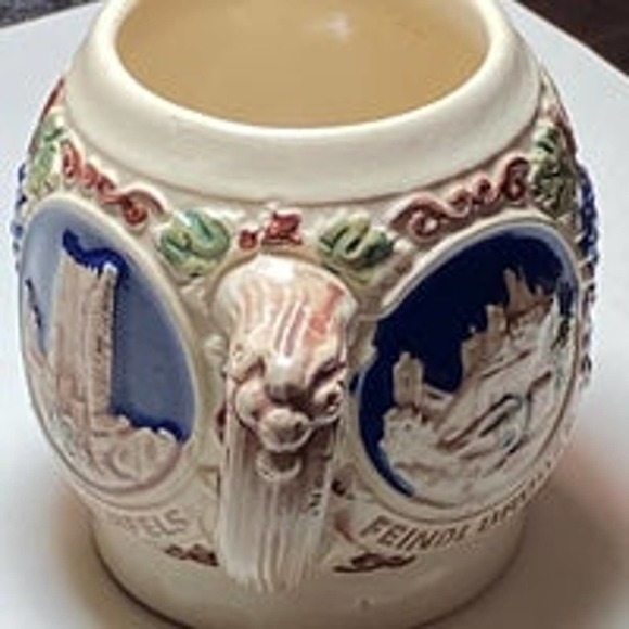 Vtg Cobalt Blue Small Beer Stein Mug Castles Original Gerz Gerzit W Germany - Picture 5 of 11